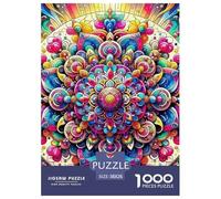 Mandala Fleur 1000 Pièces Puzzle Difficile Et Stimulant sur Jeu Éduchatif Jouets Fleurs colorées Un Jouet De Jeu pour Toute La Famille 38x26cm/1000pcs