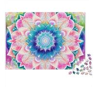 Mandala Fleur 1000 Pièces Puzzle pour Adultes Papier Recy nti-Stress Détente pour Couples Facile À Assembler Livraison Rapide 38x26cm/1000pcs