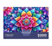 Mandala Fleur 1000 Pièces Puzzle Unique Décoration Moderne Colorful Mandala Fleurs Puzzles Jouets De Jeu pour Adultes 38x26cm/1000pcs