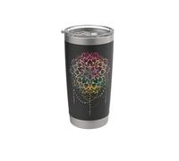 Mandala Fleur Géométrie Sacrée Art Fractale Good Vibe Gobelet isotherme en acier inoxydable double paroi