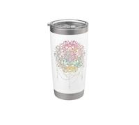 Mandala Fleur Géométrie Sacrée Art Fractale Good Vibe Gobelet isotherme en acier inoxydable double paroi