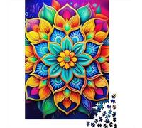 Mandala Fleur Puzzle 1000 Pièces Cadeau Unique Jeu Éduchatif Challenge Toy À De Qualité Supérieure Peinture Art pour Adultes Et Enfants À Partir De 12 Ans 1000pcs (75x50cm)