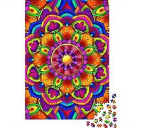 Mandala Fleur Puzzle 1000 Pieces Cadeau Unique Jeu Éduchatif Défi Jouet À De Qualité Supérieure Peinture Art pour Adultes Et Enfants À Partir De 14 Ans 1000pcs (75x50cm)
