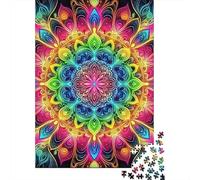 Mandala Fleur Puzzle 1000 Pieces Cadeau Unique Jeu Éduchatif Défi Jouet À De Qualité Supérieure Peinture Art pour Adultes Et Enfants 1000pcs (75x50cm)