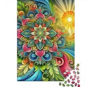 Mandala Fleur Puzzle 1000 Pièces Educa Jouet en Bois Cadeau Unique Décoration Intérieure Jeu Éduchatif Challenge Toy Adultes Et Enfants À Partir De 14 Ans 1000pcs (75x50cm)