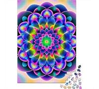 Mandala Fleur Puzzle 1000 Pièces Educa Jouet en Bois Divertissement Créatif De l'art De La Décoration Jeu Éduchatif Challenge Toy Adultes Et Enfants À Partir De 14 Ans 1000pcs (75x50cm)