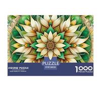 Mandala Fleur Puzzle 1000 Pièces pour Enfants Loisirs Créatifs Jeu Difficile pour Les Fleurs coloréesclassique Puzzle 38x26cm/1000pcs