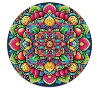 Mandala Fleur Puzzle Amusant Jeu De Puzzle Activités Familiales Stimulantes 1000 Stukjes Brilliant Plants Casse-tête Qualité Premium pour Adultes 1000pcs (67.5x67.5cm)
