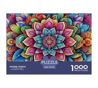 Mandala Fleur Puzzle pour Adultes Classiques Fleurs fraîches Jeu Éducatif Défi Jouets De Décoration Familiale Jeux De Puzzle pour Toute La Famille 70x50cm/1000pcs