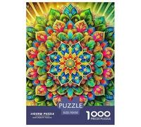 Mandala Fleur Puzzle pour Adultes Original Coloré Fleurs fraîches Jeu Éducatif Défi Jouets Décoration Moderne Jeu Cadeau Unique 70x50cm/1000pcs