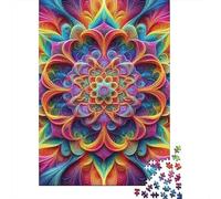 Mandala Fleur Puzzles 1000 Pieces Cadeau Unique Jeu Éduchatif Challenge Toy À De Qualité Supérieure Peinture Art pour Adultes Enfants 1000pcs (75x50cm)
