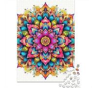 Mandala Fleur Puzzles 1000 Pieces Cadeau Unique Jeu Éduchatif Challenge Toy À De Qualité Supérieure Peinture Art pour Adultes Et Enfants 1000pcs (75x50cm)