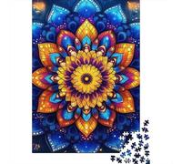 Mandala Fleur Puzzles 1000 Pieces Cadeau Unique Jeu Éduchatif Challenge Toy À De Qualité Supérieure Peinture Art pour Adultes Et Enfants 1000pcs (75x50cm)