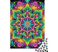 Mandala Fleur Puzzles 1000 Pièces Cadeau Unique Jeu Éduchatif Défi Jouet À De Qualité Supérieure Peinture Art pour Adultes Et Enfants 1000pcs (75x50cm)
