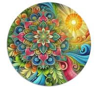 Mandala Fleur Puzzles Jeu De Société Adulte Activités Familiales Stimulantes 1000 Pièces Brilliant Plants Casse-tête Qualité Premium pour Adultes 1000pcs (67.5x67.5cm)
