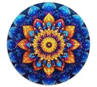 Mandala Fleur Puzzles Jeu De Société Adulte Activités Familiales Stimulantes 1000 Pièces Brilliant Plants Casse-tête Qualité Premium pour Adultes 1000pcs (67.5x67.5cm)