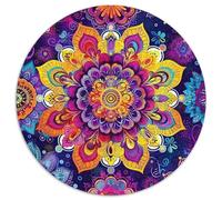 Mandala Fleur Puzzles Jeu De Société Adulte Activités Familiales Stimulantes 1000 Stukjes Brilliant Plants Casse-tête Qualité Premium pour Adultes 1000pcs (67.5x67.5cm)