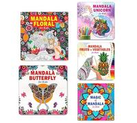 Mandala Floral Art + Cute Butterfly Designs + Amazing Unicorn Designs + Fruits & Vegetables + Magic Mandala Art Designs Colouring Books | Mandala Art | Coloring Book | Relaxation | Creativity | Mindfu