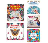 Mandala Floral Art + Cute Butterfly Designs + Sea Animal Designs + Birds Designs + Magic Mandala Art Designs Colouring Books | Joy | Reflection | Growth | Harmony | Serenity | Exploration | Zen | Disc