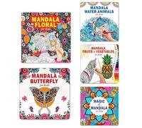 Mandala Floral Art + Cute Butterfly Designs + Sea Animal Designs + Fruits & Vegetables Designs + Magic Mandala Art Designs Colouring Books | Harmony | Mindfulness | Expression | Whimsy | Creativity |