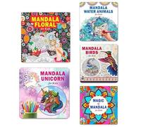 Mandala Floral Art + Cute Unicorn Designs + Sea Animals Designs + Birds Designs + Magic Mandala Art Designs Colouring Books | Joy | Reflection | Growth | Harmony | Serenity | Exploration | Zen | Disco