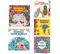 Mandala Floral Art + Sea Animals Designs + Fruits & Vegetables Designs + Animals Designs + Magic Mandala Art Designs Colouring Books | Inspiration | Serenity | Energy | Calm | Focus | Meditation | Dis