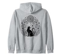 Mandala Floral avec Mandala en Forme de Chat Sorcier céleste Sweat à Capuche