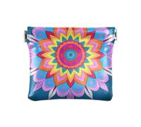 Mandala Floral Colorful Cyan Change Wallet Unique Mini Cosmetic Case for Men Women Travel Soporte de monedas para carro, mandala floral coloré cyan, 1 size