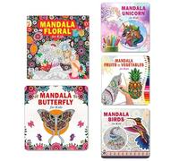 Mandala Floral + Cute Butterfly + Amazing Unicorn + Fruits & Vegetables + Birds Art Designs Pattern Colouring Books For Kids | Mandala Art | Coloring Book | Relaxation | Creativity | Mindfulness | Str