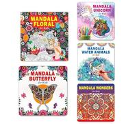 Mandala Floral + Cute Butterfly + Amazing Unicorn + Sea Animals + Wonders Art Designs Pattern Colouring Books For Kids | Mandala Art | Coloring Book | Relaxation | Creativity | Mindfulness | Stress Re