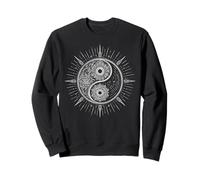 Mandala Floral Yin Yang Sun Minimal Tai Chi méditation Sweatshirt
