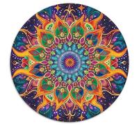 Mandala Flower 1000 Pièces Puzzle Circulaire pour Adultes Et Enfants Créatif Cadeau Jouets Éducatifs Et De Décompression pour Enfants 1000pcs (67.5x67.5cm)