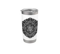 Mandala hexagonal à géométrie sacrée Gobelet isotherme en acier inoxydable double paroi