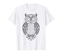 Mandala Hibou à colorier et à Peindre soi-même T-Shirt Graphique avec Valeur
