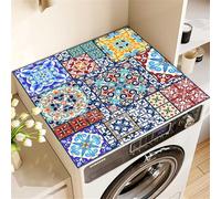 Mandala Housse De Protection Supérieure Pour Laveuse Et Sécheuse Housse Machine Laver Antidérapante Anti-Rayures Top Protector Mat Réfrigérateur Micro-ondes Four Maison Cuisine (Color 4,60x60cm)