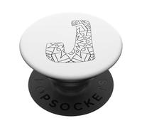 Mandala Lettre J à colorier et à Peindre soi-même PopSockets PopGrip Adhésif