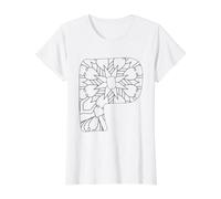 Mandala Lettre P à colorier et à Peindre soi-même T-Shirt Graphique avec Valeur