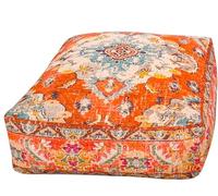 Mandala Life ART Boho Chic Yoga Decor Housse de Coussin de Sol - 60x20 cm - Taie d'oreiller carrée de méditation - Pouf décoratif en Coton imprimé