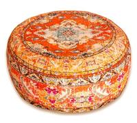 Mandala Life ART Housse de Coussin de Sol - 60x20 cm - Taie d'oreiller Tapis de Méditation Ronde - Décoratif Pouf Tapis en Coton imprimé