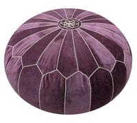 Mandala Life ART Housse de Pouf Ronde Verte avec Broderie en Velours - Coussin de Sol Doux brodé au Design marocain, 60 cm de diamètre, idéal pour Le Salon, la Chambre ou la Salle de méditation