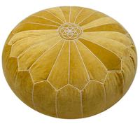 Mandala Life ART Housse de Pouf Ronde Verte avec Broderie en Velours - Coussin de Sol Doux brodé au Design marocain, 60 cm de diamètre, idéal pour Le Salon, la Chambre ou la Salle de méditation