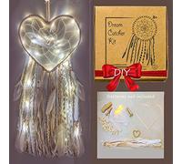 Mandala Life ART Kit d'attrape-rêves avec lumières de Noël DIY 25,4 x 76,2 cm - Créez votre propre décoration murale bohème avec des matériaux entièrement naturels - Kit d'activités créatives