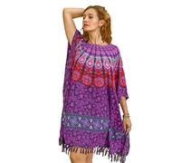 Mandala Life ART Robe Caftan paréo de Plage - Cache-Maillot de Bain