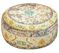 Mandala Life ART Vintage Yoga Décor Housse de Coussin de Sol - 60x20 cm - Taie d'oreiller Tapis de Méditation Ronde - Décoratif Pouf Tapis en Coton imprimé