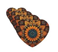 Mandala Lot de 4 désodorisants de voiture amusants à suspendre pour voiture - Mignon - Longue durée - Parfumé - Décoration à suspendre - Cadeau pour homme et femme - Forme de cœur