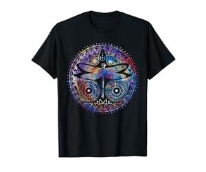 Mandala magique de croissant de lune de libellule colorée T-Shirt