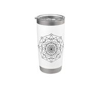 Mandala minimaliste équilibre méditation Mindfulness Line Art Gobelet isotherme en acier inoxydable double paroi