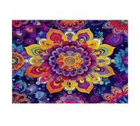 Mandala Motif Fleur 1000 Pièces Mini Puzzle pour Adultes Idée Cadeau | 52x38cm Carton Amateurs De Puzzles Détente Assemblage De Puzzle Cadeau D'anniversaire Décoration Maison