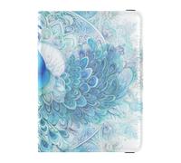 Mandala Paon Motif Bleu Porte-passeport en Cuir pour Voyage Pour Voyage Portefeuille Combo Portefeuille Porte-passeport pour Hommes Léger, Mandala Paon Motif Bleu, 1 Taille, mandala paon paon bleu, 1