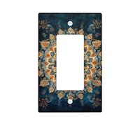 Mandala - Plaques de protection pour interrupteur - Motif floral d'automne - Style bohème - Facile à nettoyer - Taille standard - Bascule simple